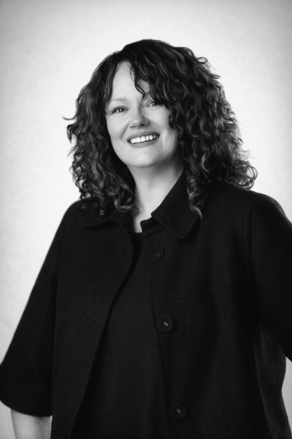 Greyscale headshot of Dawn