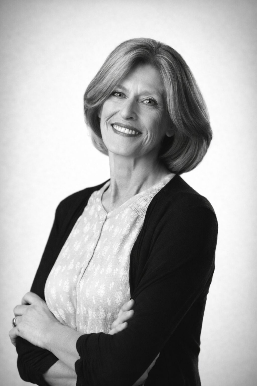 Greyscale headshot of Karen